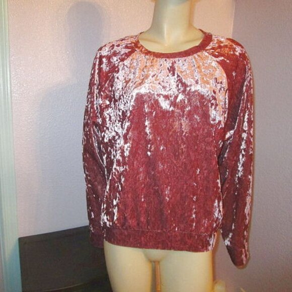 Three Bird Nest Velvet Sweatshirt Top Size 2X Pullover Long Sleeves Fairy Boho - Picture 1 of 6